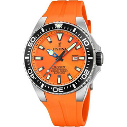 Festina Ανδρικό Ρολόι με Πορτοκαλί Καουτσούκ Λουράκι F20664/4