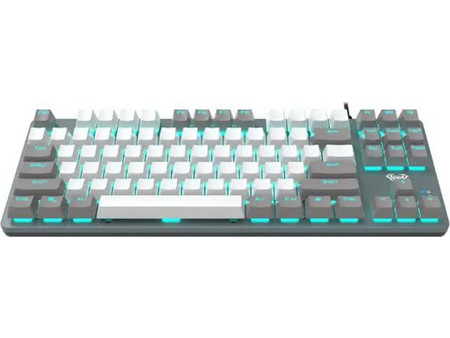 Aula F3287 Μηχανικό Gaming Πληκτρολόγιο TenKeyLess με Custom Green Διακόπτες RGB White Grey