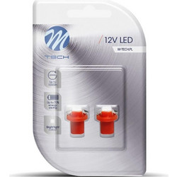 M-tech Bax B8,5d LED Κόκκινο 12V 0,24W 2τμχ
