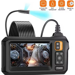 Ενδοσκοπική κάμερα 8mm HD1080P 4.3 ιντσών 8 LED IPS IP67 αδιάβροχη 5 μέτρα καλώδιο