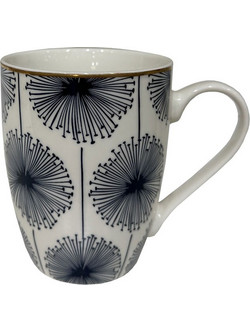 FLEUR ΚΟΥΠΑ 8x8x11cm NEW BONE CHINA ΛΕΥΚΟ ΜΠΛΕ ΧΡΥΣΟ 6τμχ