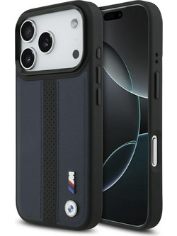 BMW M Perforated Stripe Logo MagSafe Case for iPhone 17 Pro - Navy Blue