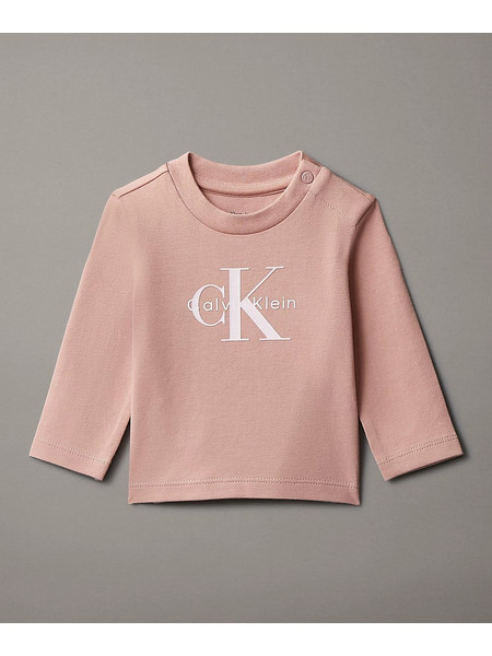 CALVIN KLEIN Baby Unisex Monogram Long Sleeve T-Shirt - Noble Rose