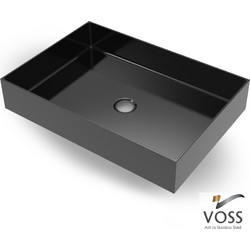 Voss Aldo Επικαθήμενος Νιπτήρας Μπάνιου Inox 55x38cm Μαύρος 519-V1255-411