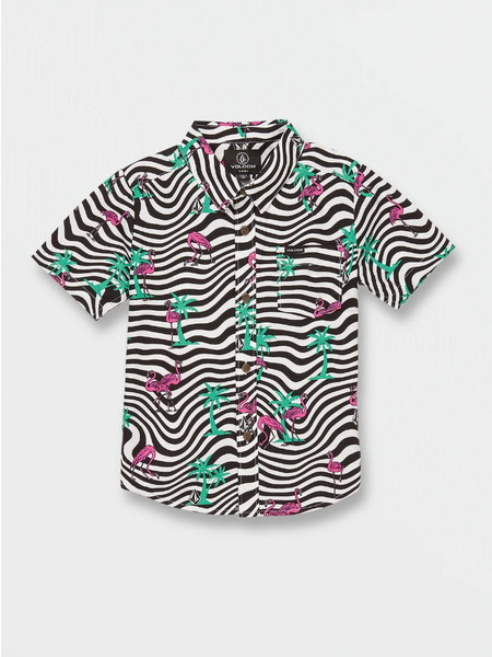 Kid's Volcom Flamingbros Shirt Ss WHITE