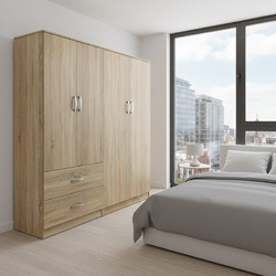 Ντουλάπα τετράφυλλη Athos pakoworld sonoma 160x42x180εκ