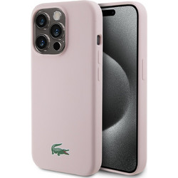 Lacoste Magsafe Croc Logo Hard Case Θήκη προστασίας από Σιλικόνη για iPhone 15 Pro Ροζ