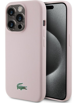 Lacoste Magsafe Croc Logo Hard Case Θήκη προστασίας από Σιλικόνη για iPhone 15 Pro Ροζ