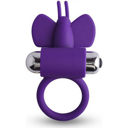 Oquette Cock Ring with Vibrator Ελαστικό Δαχτυλίδι Πέους Σιλικόνης με Δόνηση 4.1cm Μωβ