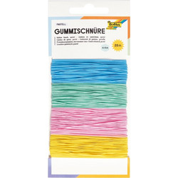 ΚΟΡΔΟΝΙ ΧΕΙΡΟΤΕΧΝΙΑΣ ΕΛΑΣΤΙΚΟ PASTEL 1mm x5m ΣΕΤ 4 χρωμ