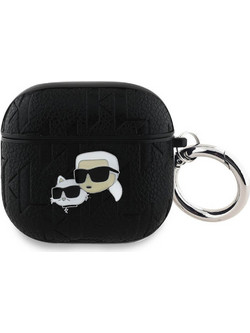 Karl Lagerfeld Karl & Choupette Head 3D Θήκη Πλαστική με Γάντζο για Apple AirPods 4 - Μαύρο