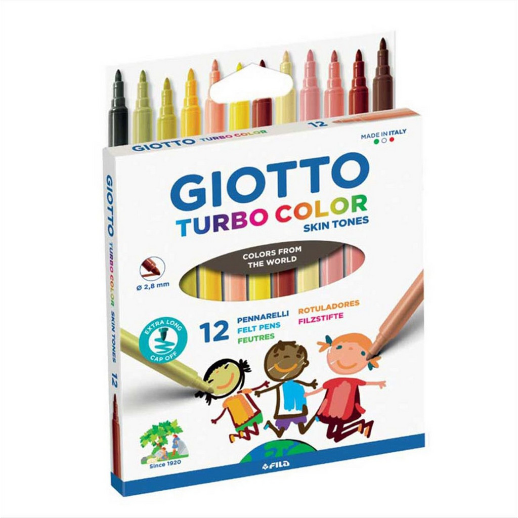 GIOTTO Turbo Color Party Gift - Lot De 12 Étuis De 6 Feutres - Anniversaire Enfant - Lavables