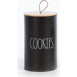 Δοχείο για Μπισκότα Μεταλλικό Nef-Nef Homeware Cookies Black 12x12x20