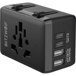 BlitzWolf 4-σε-1 προσαρμογέας ταξιδιού 2xUSB + C + PD 20W - (BW-TA1)