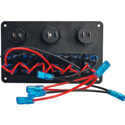 POWERTECH πάνελ σκαφών & οχημάτων PTL-020, πρίζα 12V/2x USB/6x διακόπτες