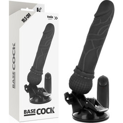 Basecock Realistic Ρεαλιστικός Δονητής για Ζευγάρια με Τηλεχειριστήριο 19.5cm Μαύρος
