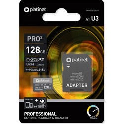 Platinet Pro3 microSDXC 128GB Class 10 + Adapter