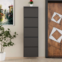 Hanah Home Παπουτσοθήκη 5 Piece Metal Ανθρακί 50x169x15cm 159Orn1107