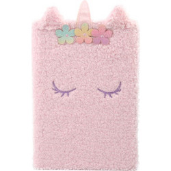 Shy Unicorn A5 Plush Lined Notebook