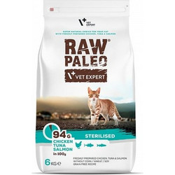 VetExpert Raw Paleo Sterilised Grain Free with Chicken, Tuna & Salmon 6kg