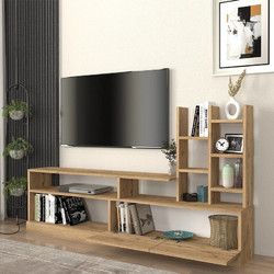 Σύνθεση τηλεόρασης Pesaro Megapap χρώμα sepet oak 165x25x91,3εκ