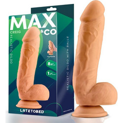 LateToBed Max & Co Creig 8.5" Ρεαλιστικό Dildo με Βεντούζα & Όρχεις 21.5cm Flesh