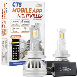 ΛΑΜΠΕΣ LED ΖΕΥΓΟΣ CT5 MOBILE HB4 SHORT 160W WHITE 6500K NIGHT KILLER CARTECH