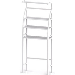 HOME USE ραφιέρα μπάνιου HUH-0222 με 3 ράφια, μεταλλική, 65x25x175cm, λευκή