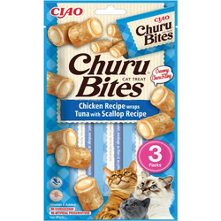 Inaba Churu Cat Bites with Chicken, Tuna & Scallop 30gr