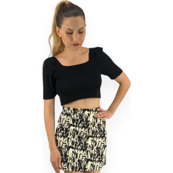 Crop Top Ριπ - Μαύρο