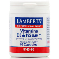 Lamberts Vitamins D3 2000iu & K2 90μg 90 Κάψουλες