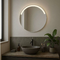 MIRRORS & MORE Agda Φ60 | Στρογγυλός Καθρέφτης Μπάνιου LED με Άνω Φωτισμό (2480100)