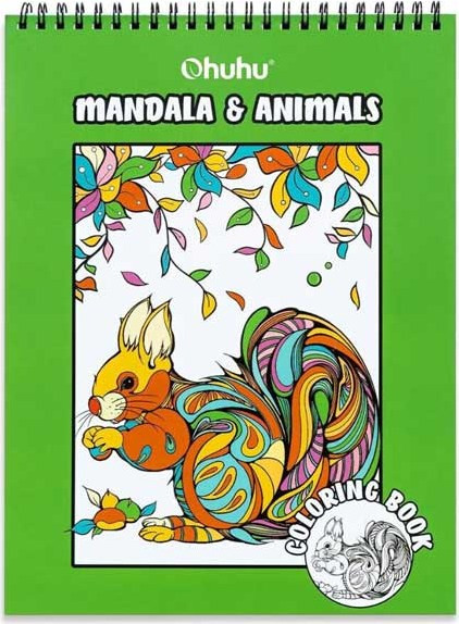Ohuhu Coloring book βιβλίο ζωγραφικής bleedproof Animal & Mandala