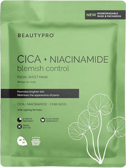Beautypro Cica Niacinamide Sheet Μάσκα Προσώπου για Ακμή 1τμχ