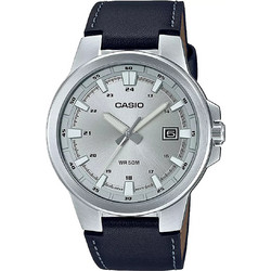 Casio Ανδρικό Ρολόι με Μαύρο Δερμάτινο Λουράκι MTP-E173L-7AVEF