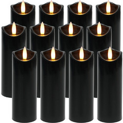 Κεριά με Μπαταρία LED Ruhhy 15cm - Σετ 12τμχ με Εφέ Φλόγας