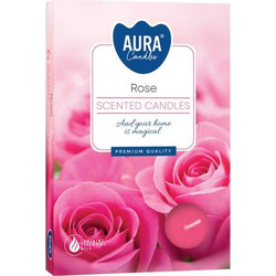 Set of 6 Scented Tealights - Rose