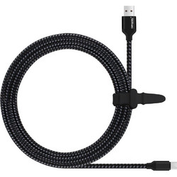QIHANG Braided USB 2.0 Cable Micro USB male - USB-A male Μαύρο 3m (C21)