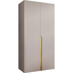 PoliHome Δίφυλλη Ντουλάπα Ρούχων Mila I Γκρι 100x52x202cm 163087669