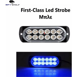 First-Class LED Strobe Φαναράκι Όγκου Μπλε 12LED 12/24V 6000lm TC-341