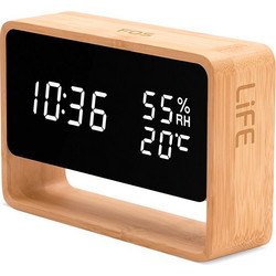 Ψηφιακό Ρολόι Επιτραπέζιο Life Fos Bamboo 2210359