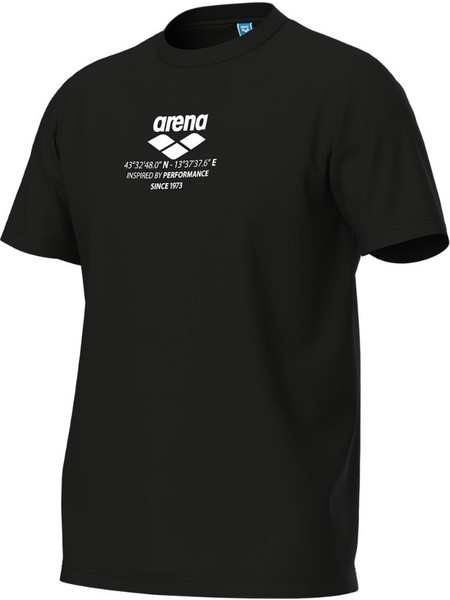 Arena Graphic Logo T-Shirt Cotton Jersey - Ανδρικό T-Shirt ARENA black