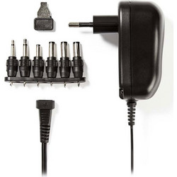 Nedis 233-0059 Ρυθμιζόμενο Universal Τροφοδοτικό 12V 1A 12W με σετ βυσμάτων (ACPA001)
