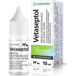 Eurowet Vetaseptol Cleansing Drops Eyes Nose Dogs Cats 10 Ml
