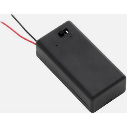 Θήκη Μπαταρίας GBC 25.0100.50 1x 9 V 6F22/6LR61 - Διακόπτης ON-OFF, ABS & Καλώδια 150 mm