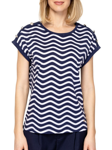 Γυναικείο Milena T-shirt Μπλε Heavy Tools T17079-WAVY