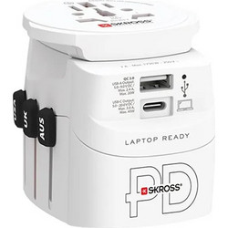 Skross Travel Adapter Pro Light USB AC45PD World & USB-C Cable White (1302474)
