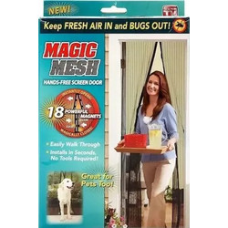 Magic Mesh Σίτα Πόρτας Μαγνητική Μαύρη από Πολυεστέρα 220x100cm