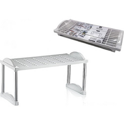 Ράφι Με Πόδια Αλουμίνιο 20x45cm Λευκό