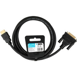 iBox Cable DVI-D male - HDMI male 2m Μαύρο ITVFHDDVI012